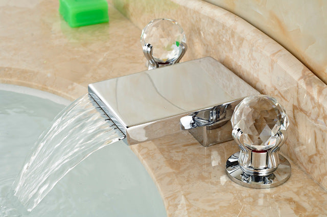 Cavitt Deck Mount Dual Handle 3 Hole Chrome 3 Piece Bathroom Sink