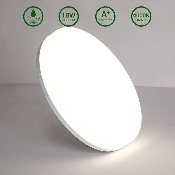 Led Round Ceiling Light Aourow 18w 1800lm Ceiling Lamp Ip54 Waterproof Ideal For Bedroom Living Room Bathroom Balcony Dining