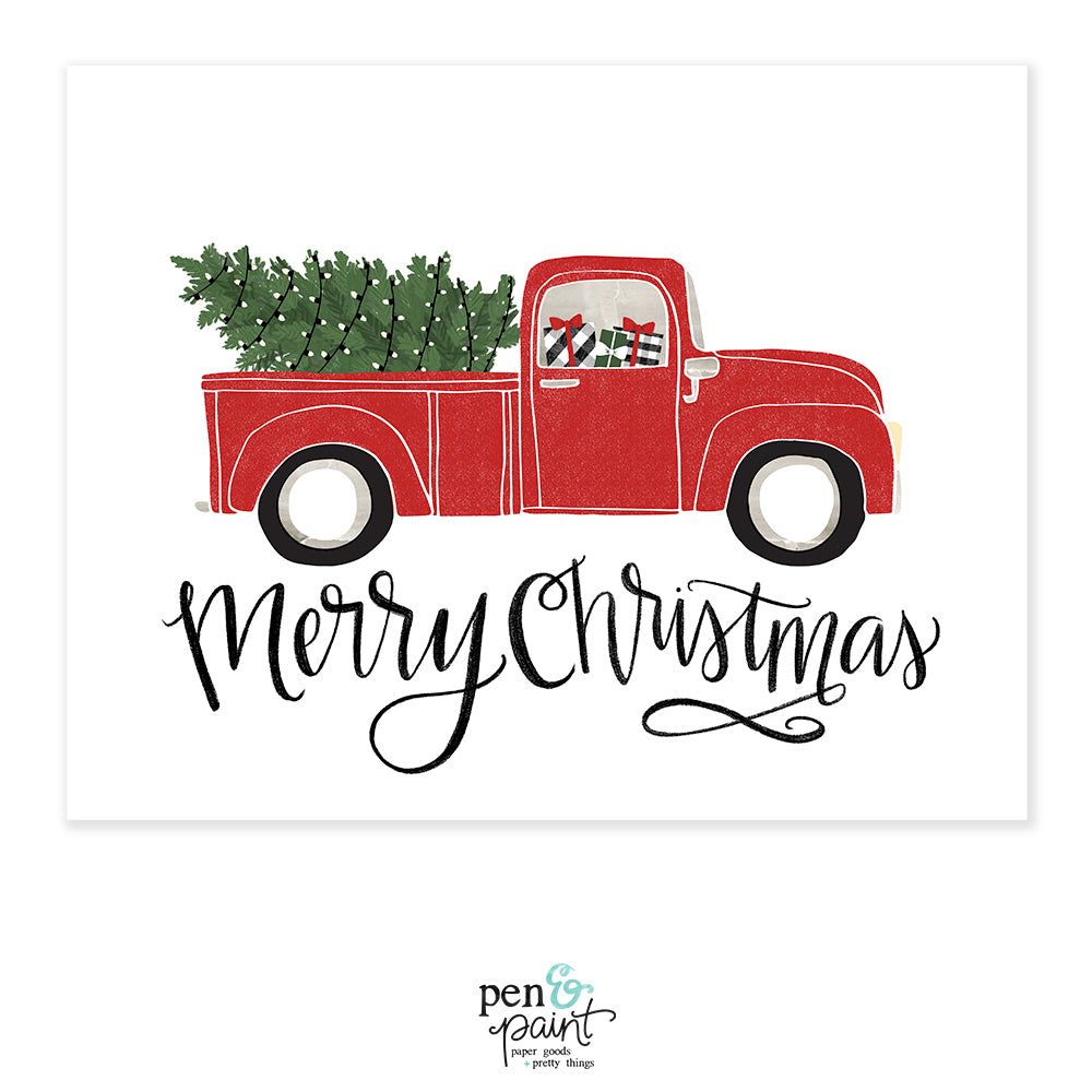 merry-christmas-vintage-red-truck-christmas-holiday-art-print-pen