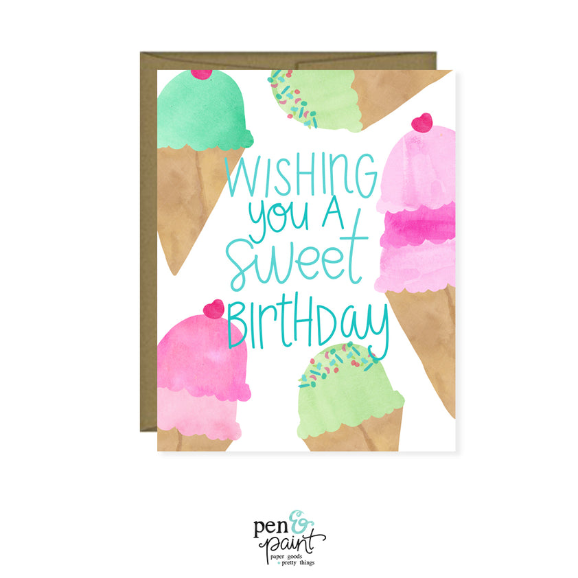 Wishing you a sweet birthday Ice Birthday card – Pen & Paint