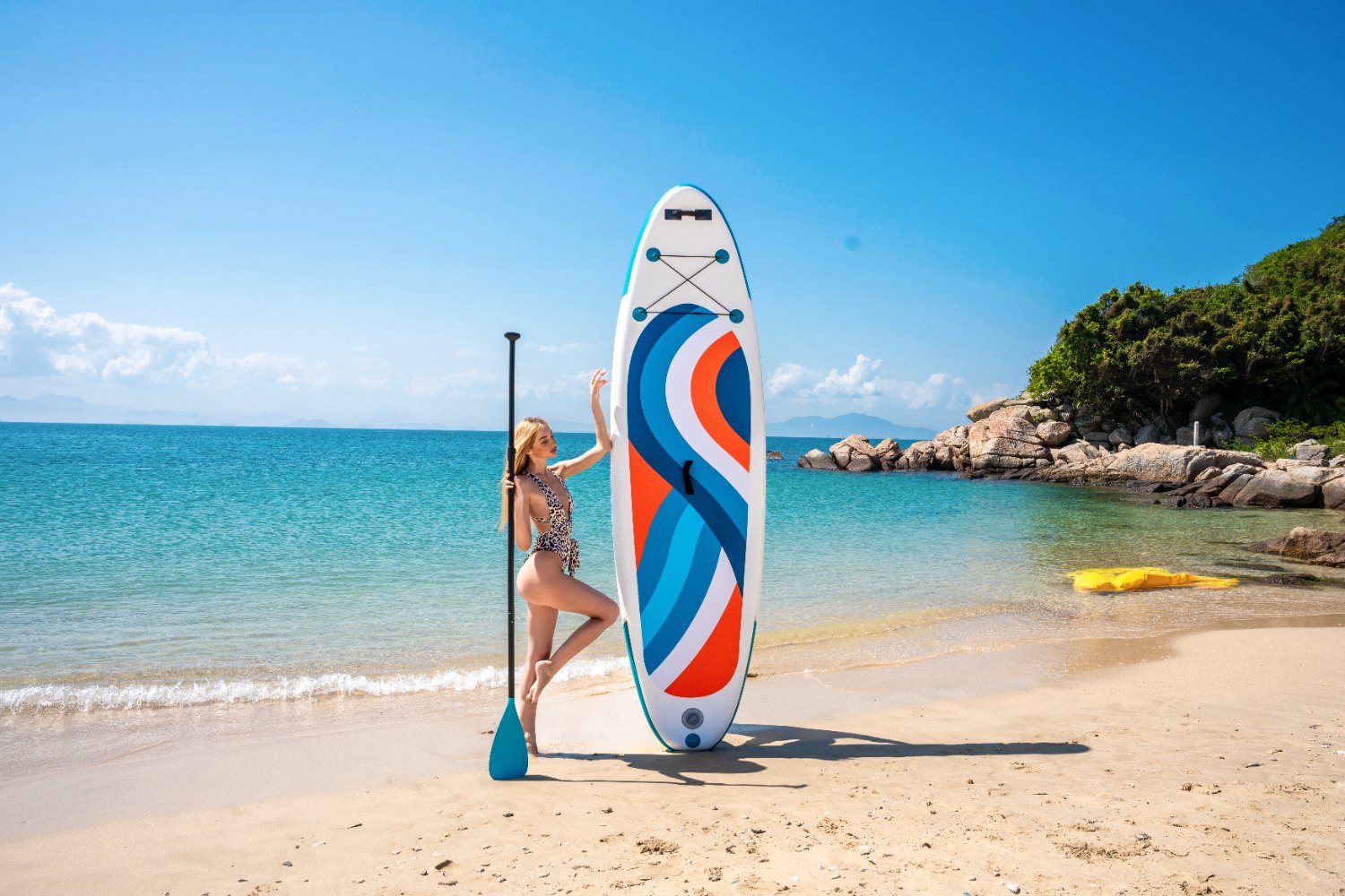 10 Feet Colorful Wave Inflatable Stand Up Paddle Board