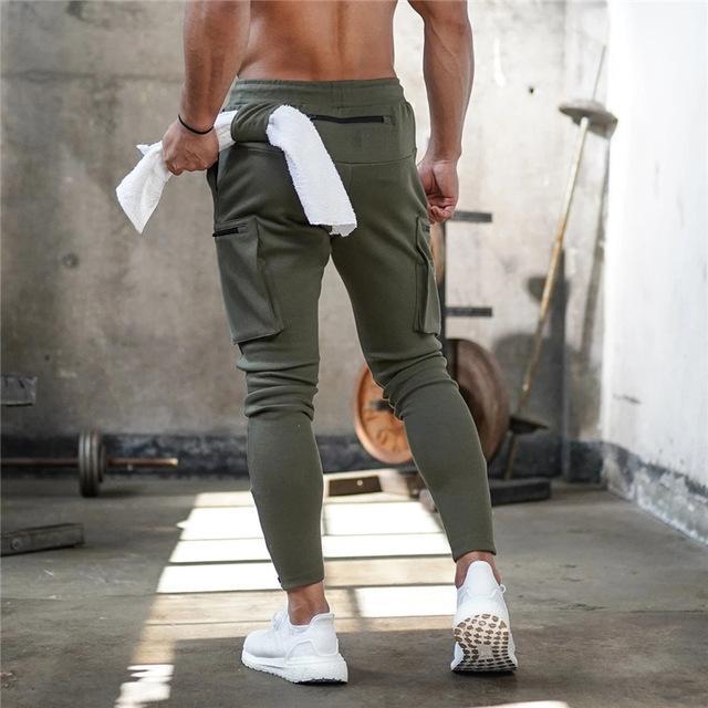 mens army green joggers