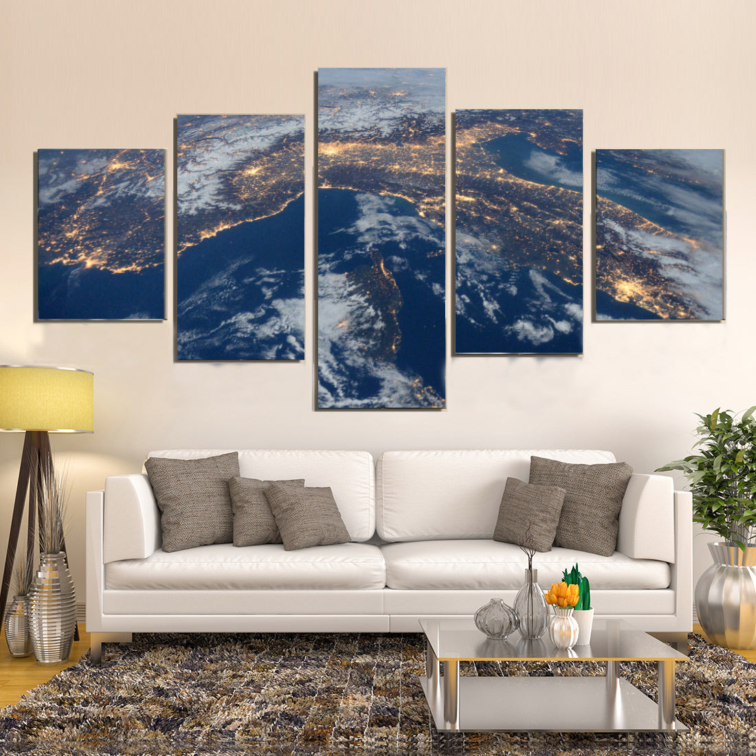 International Space Station View Night Earth Canvas Prints Home Decor Personalised Canvas Art