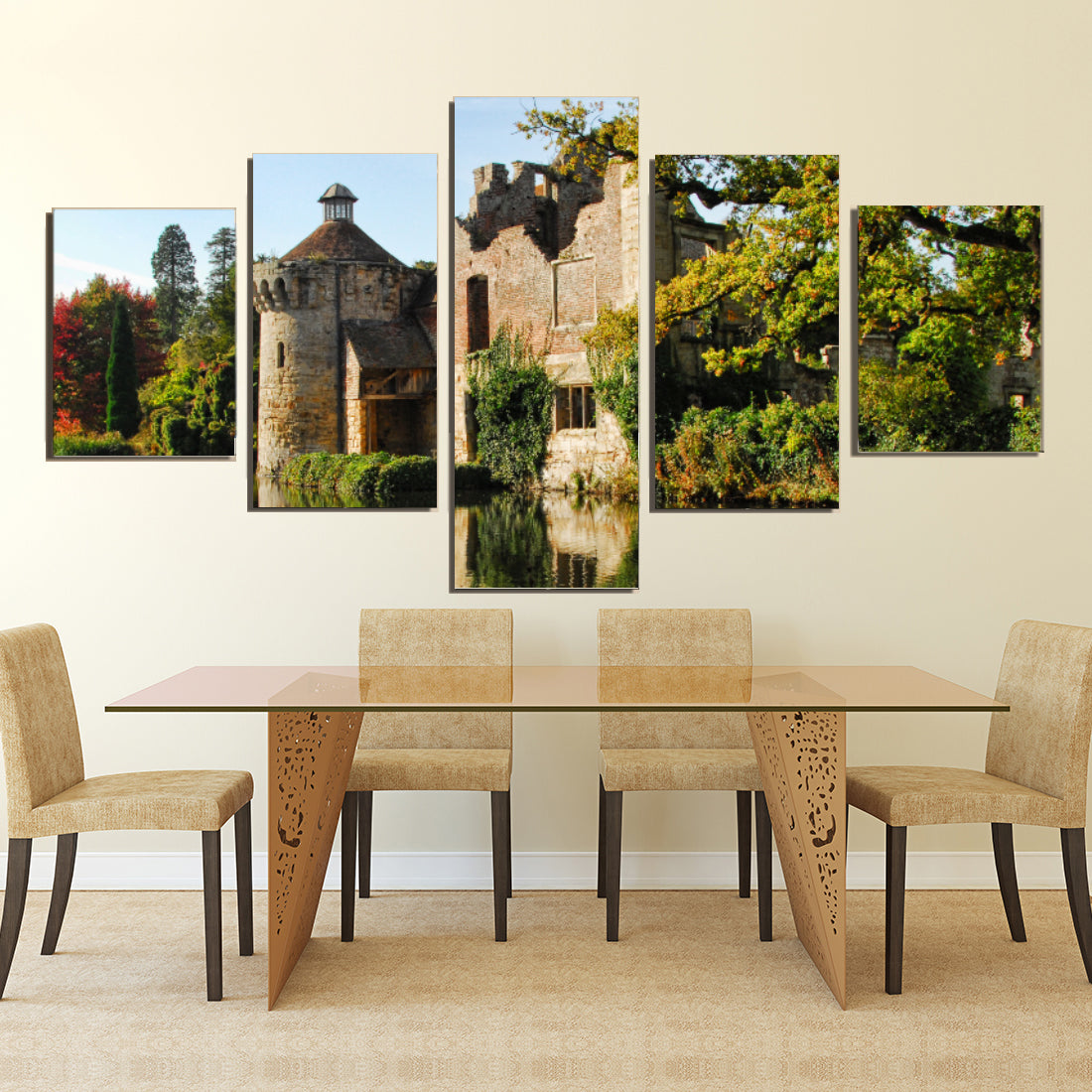 Scotney Castle Kent Sussex Medieval England Canvas Prints Wall Art Hom Personalised Canvas Art