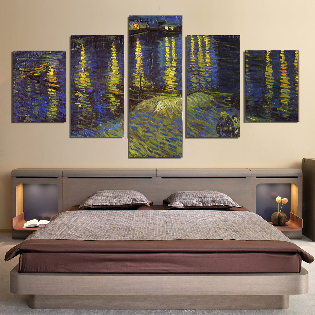 Vincent Van Gogh Starry Night Over The Rhone Canvas Prints Home Decor Wall Art