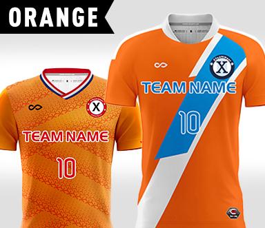 orange black design custom made your team soccer jersey uniform