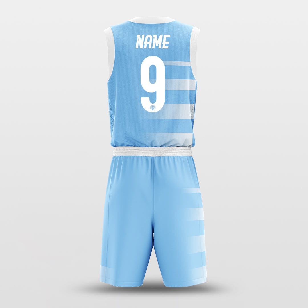 Blue Lake - Customized Basketball Jersey Design Striped