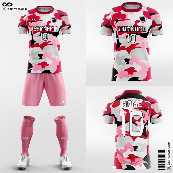 Pink Camouflage - Custom Soccer Jerseys Kit Sublimated Design