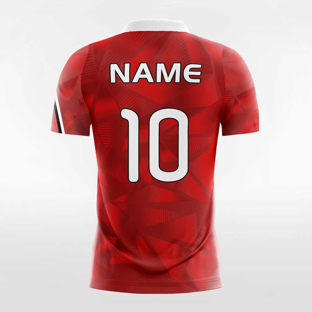 3D Geometry - Women Custom Soccer Jerseys Design Red