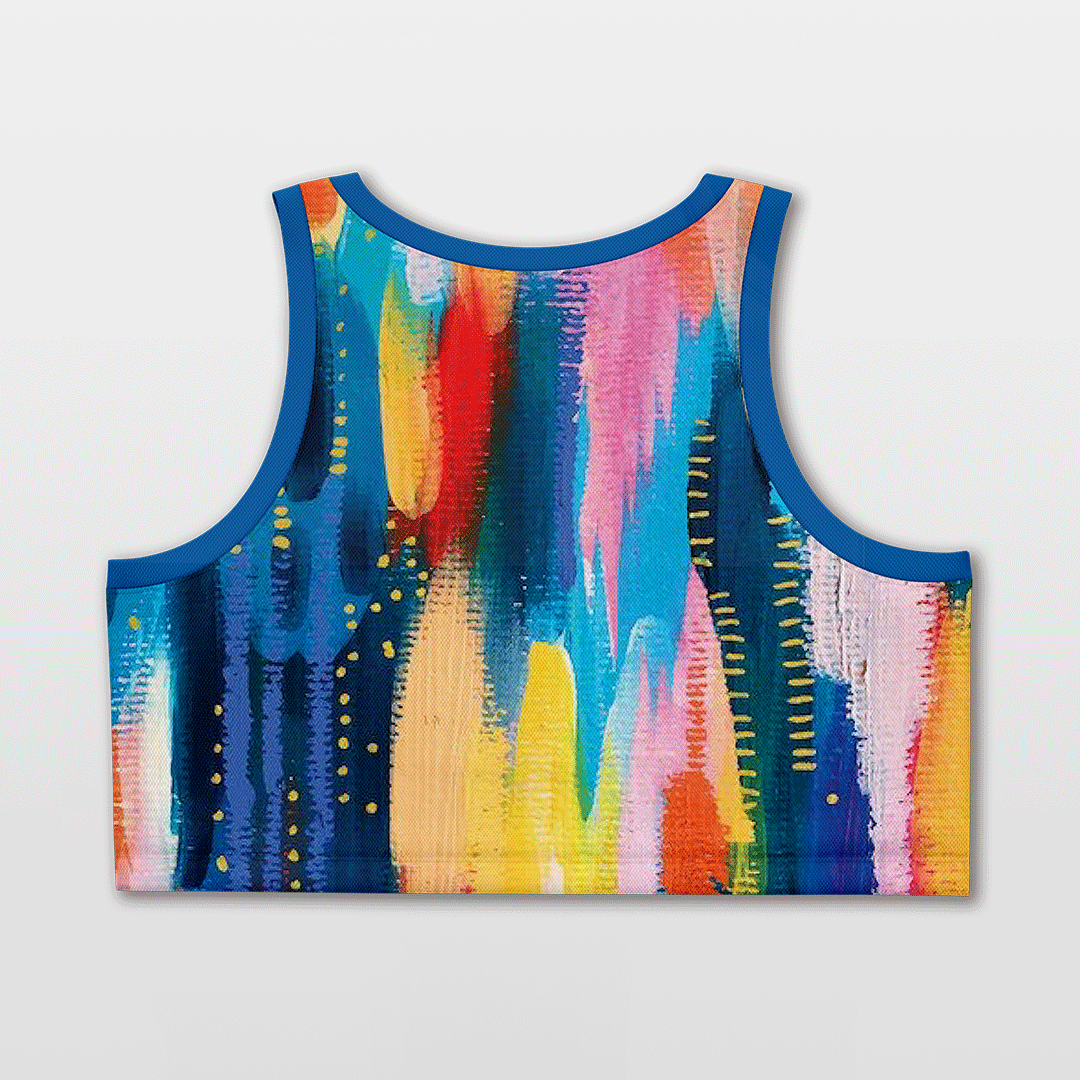 Colorful Black - Customized Women's Loose Sleveless Workout Crop Tops