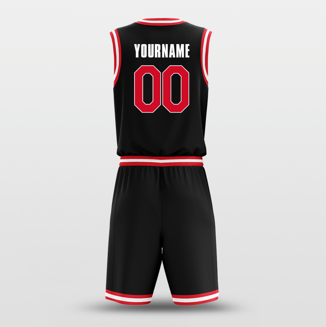 Black Red White - Custom Basketball Jersey Design for Team