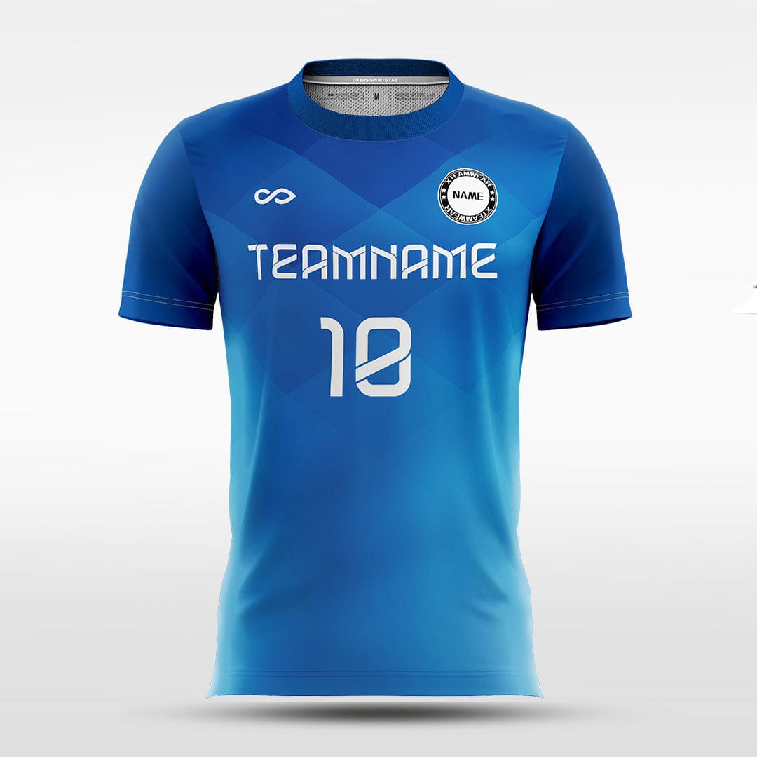 Blue Plaid - Women Custom Soccer Jerseys Design Gradient