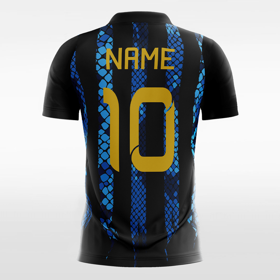 Snake Print - Custom Kids Soccer Jerseys Design Blue Stripe