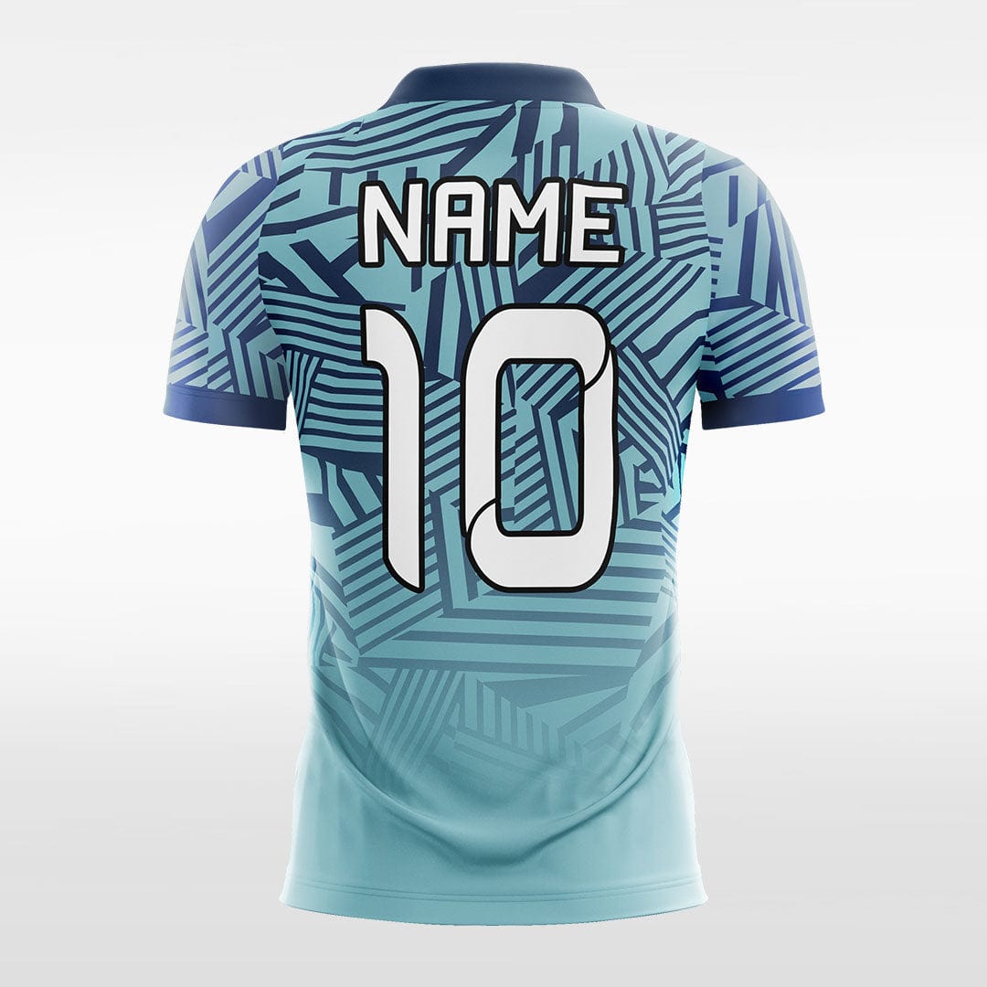 3D Geometry - Women Custom Soccer Jerseys Design Cyan