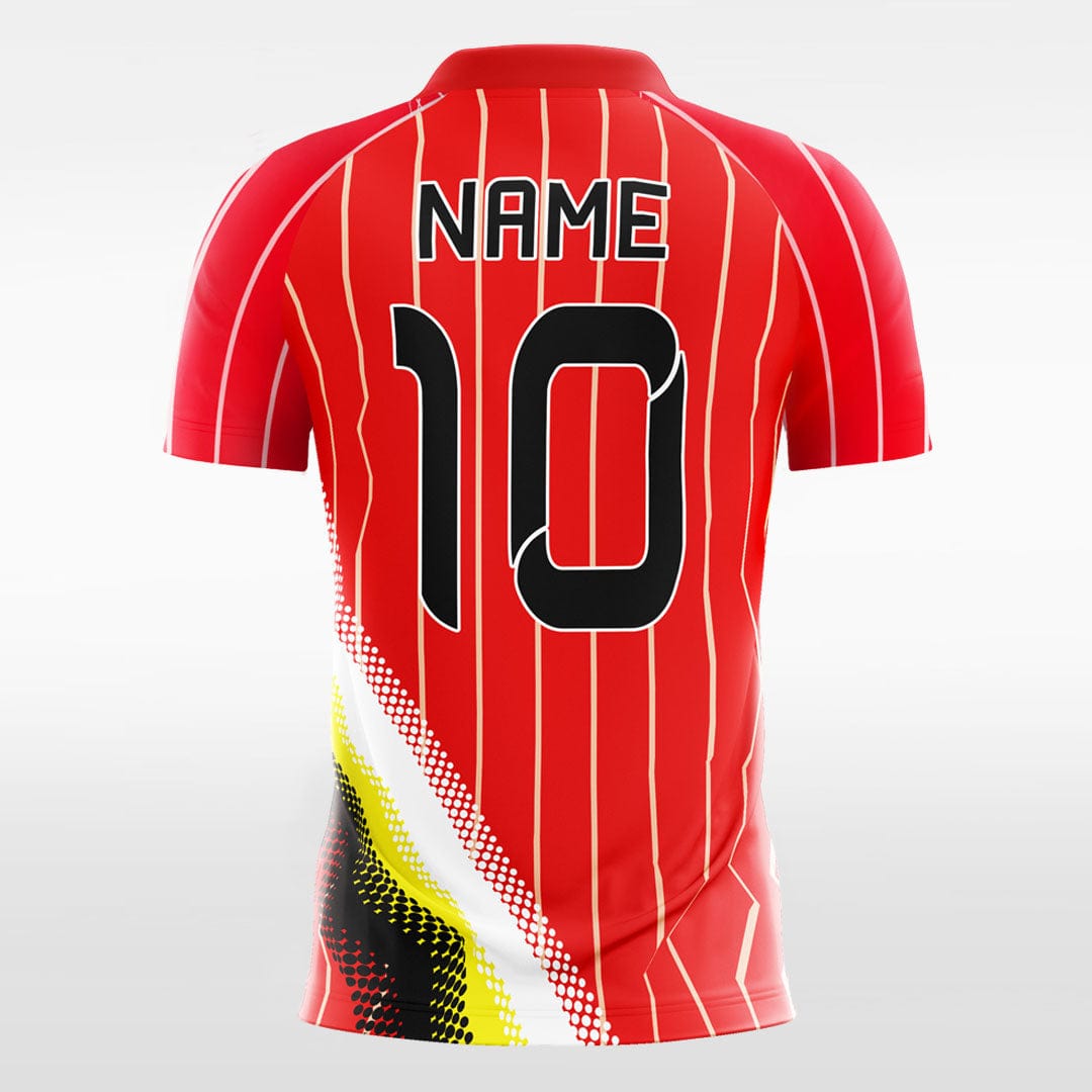 Polka Dot - Kids Custom Soccer Jerseys Design Red Stripe