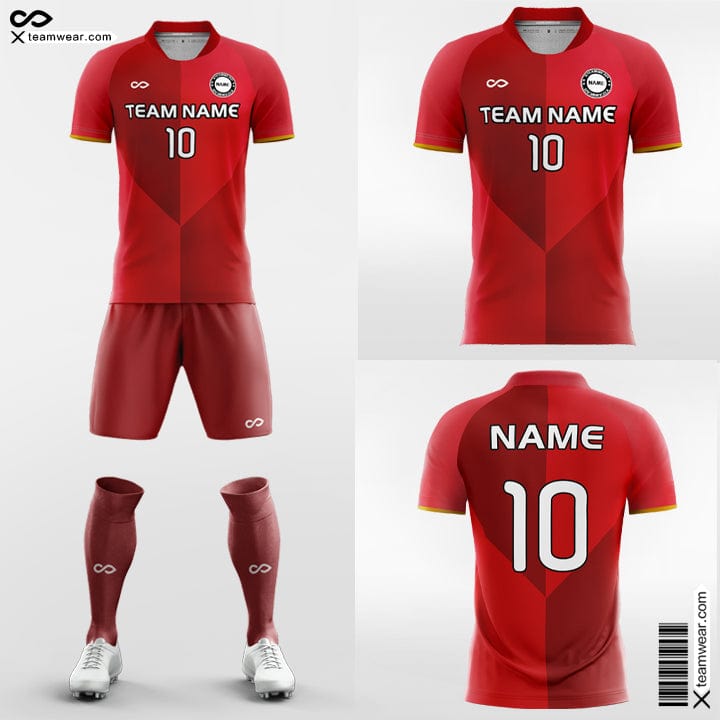 Red Block - Custom Soccer Jerseys Kit Sublimated for University