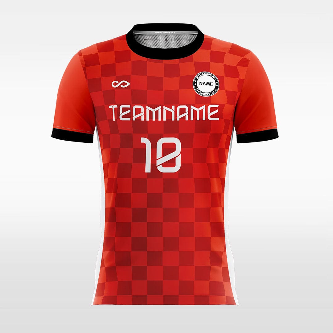 Classic Plaid - Custom Womens Soccer Jerseys Design Red