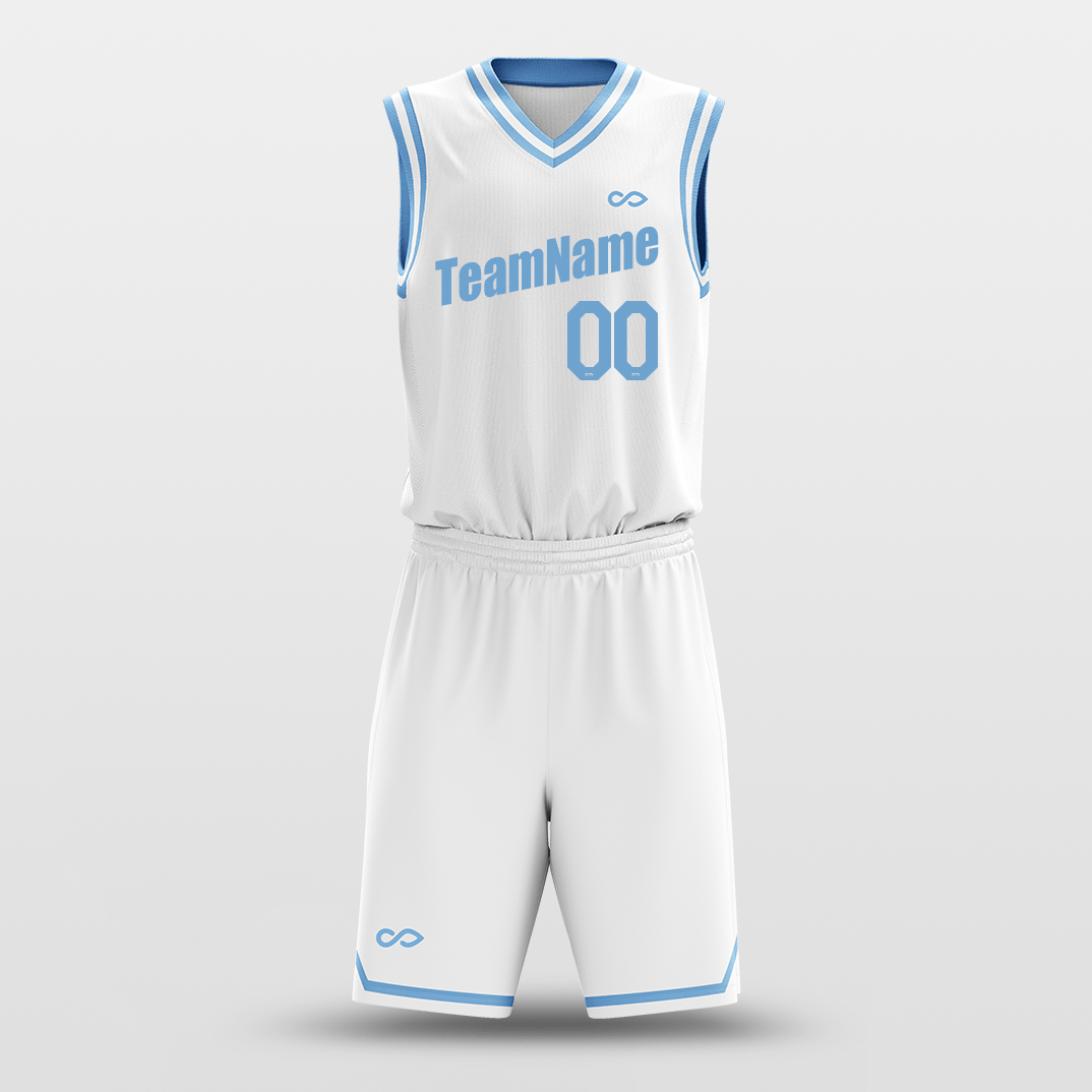 White Blue - Custom Basketball Jersey Design for Team