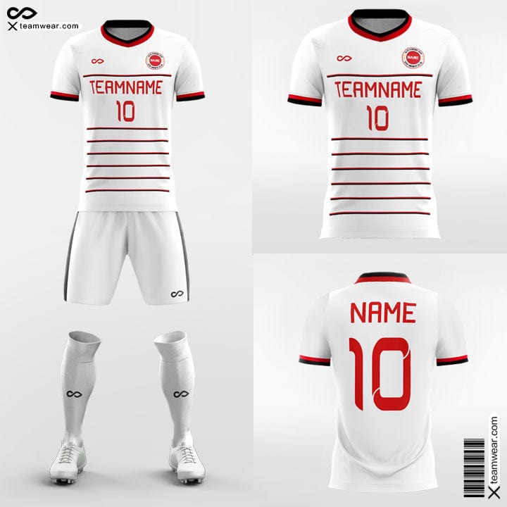 White Striped - Custom Soccer Jerseys Kit Sublimated for Academy