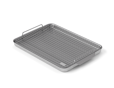 Stainless Steel Half Sheet Baking Pan & Cooling Rack Kitchen Set (Open Box)