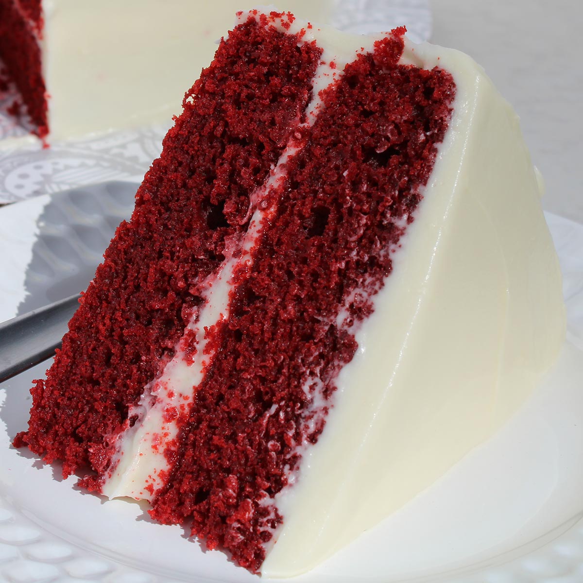 Red velvet cake with cream cheese icing