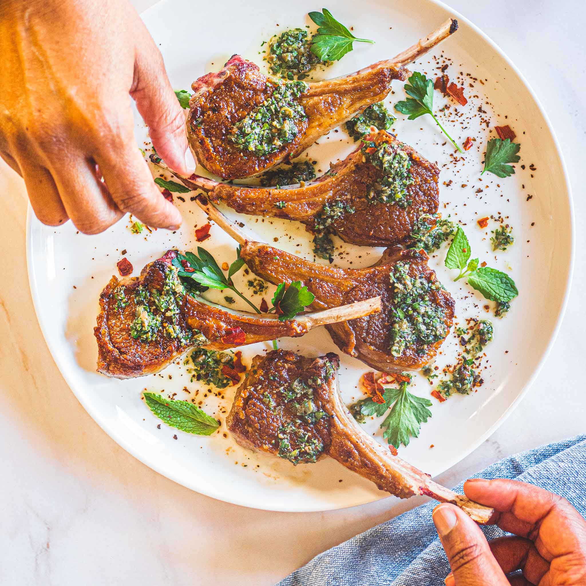 Springtime lamb chop recipe