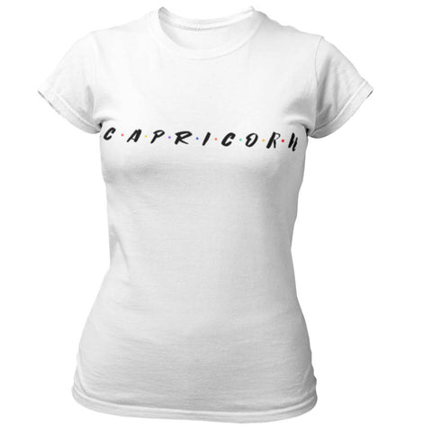 T-Shirt Signe Astrologique Capricorne Friends Blanc