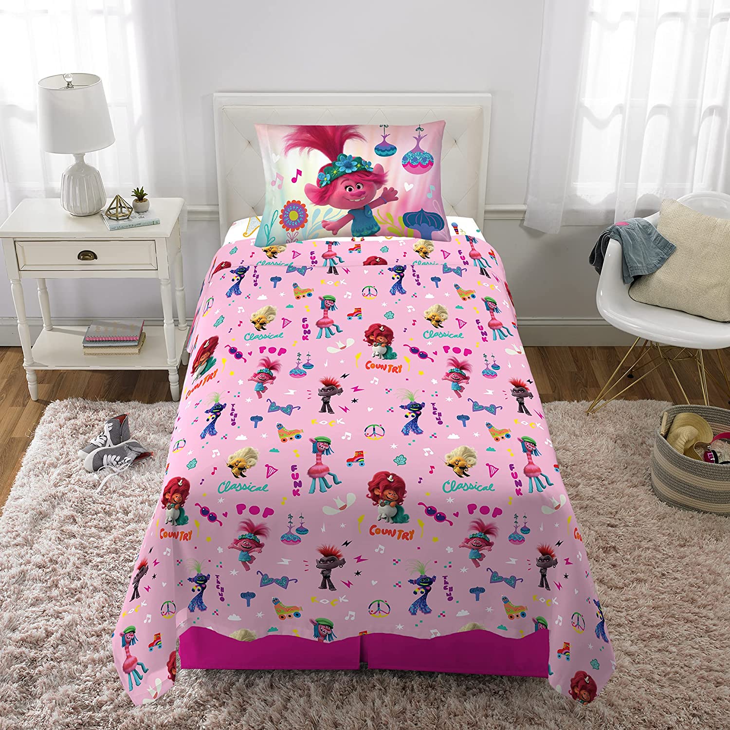 Trolls Tour Find Your Beat Sheet Set for Kids - Multicolored All RUGS n LINEN