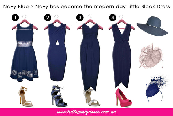 navy blue races dress