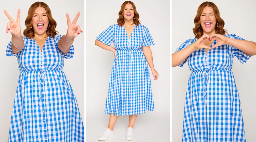 Marley gingham cobalt dress