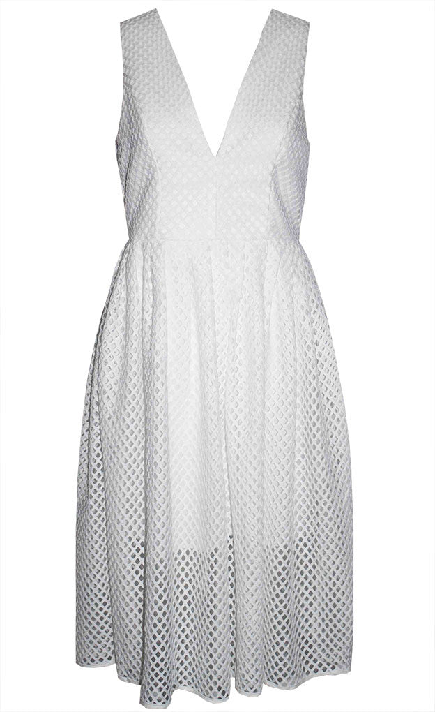 Gridlock White Midi Dress – Little Party Dress
