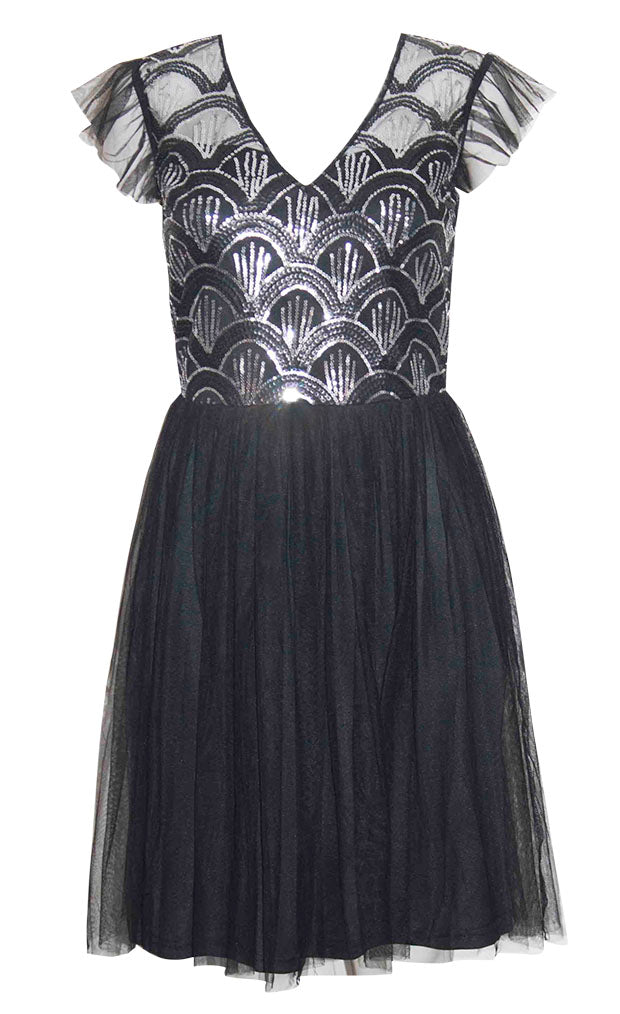 Kristy Black Sequin Dress Little Party Dress