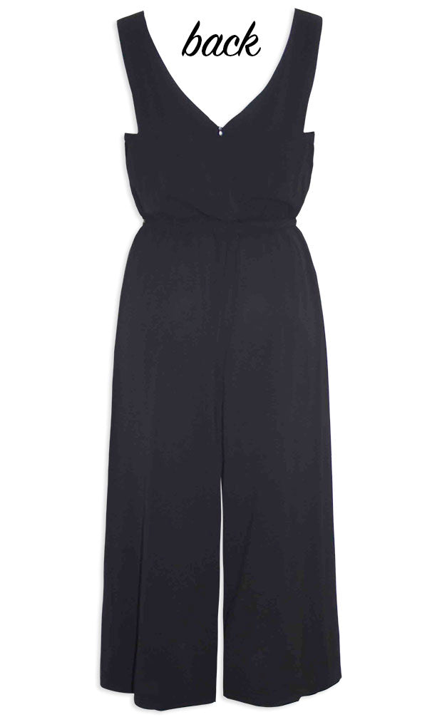 black jumpsuit for cocktail party