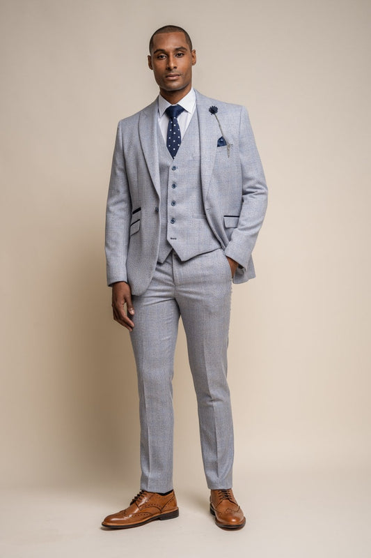 Men Suits Wedding Suits 2 Piece Groom Wear Light Blue One 