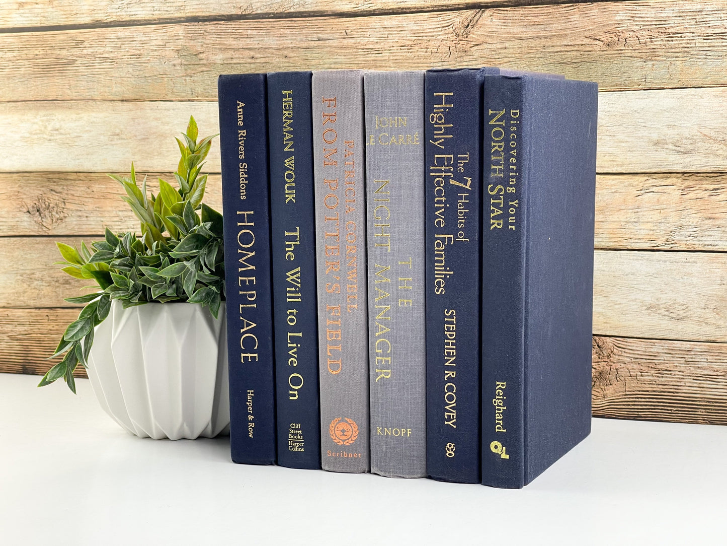 Navy Blue and Gray Books for Decoration