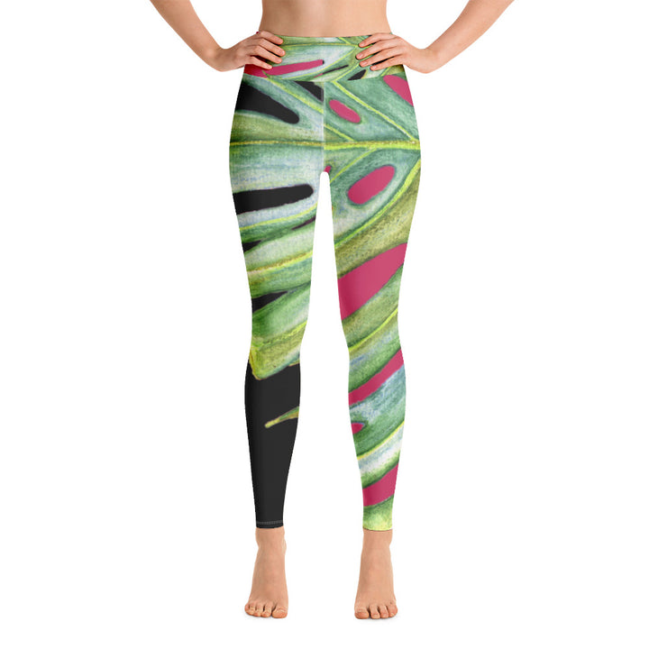 Birds of Paradise Series | Exotic Tropical Floral Pattern | Women's Capri  Leggings