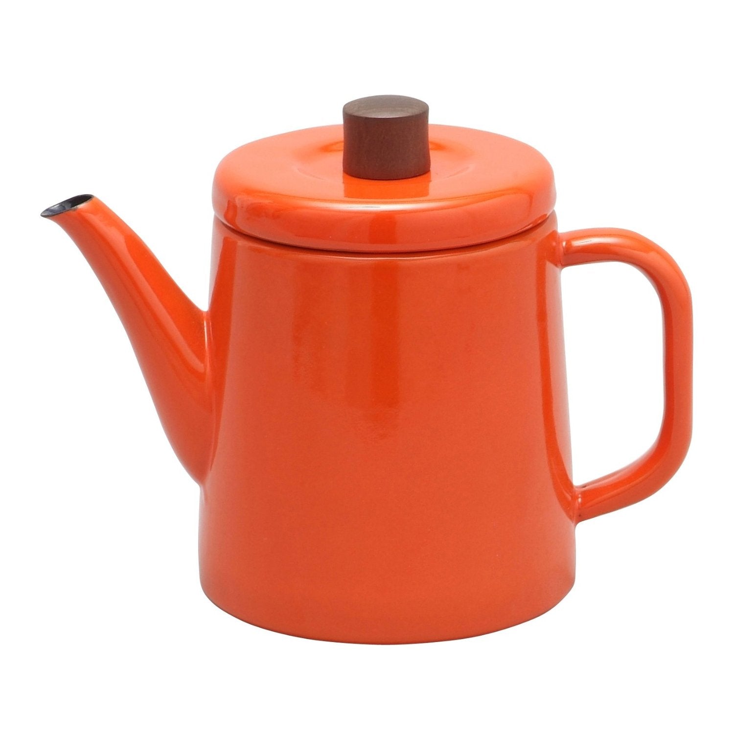 orange enamel teapot