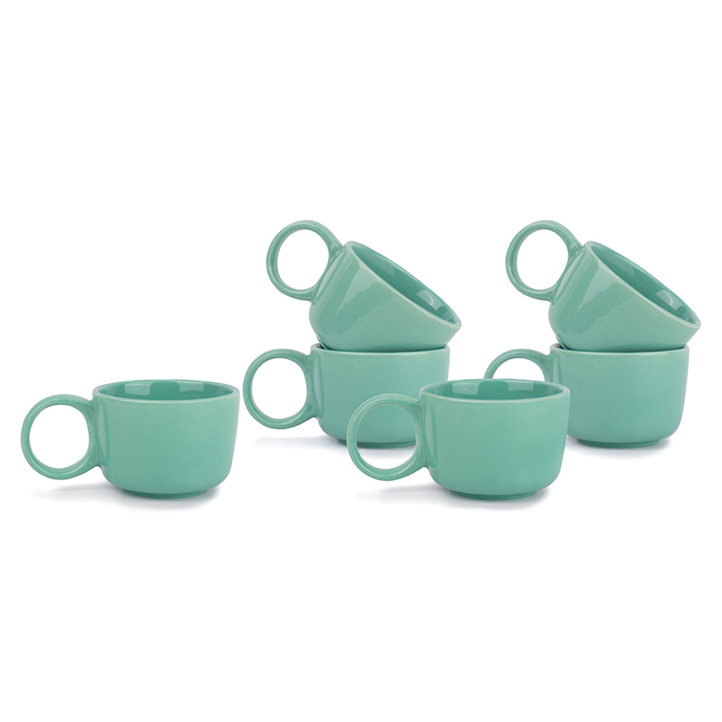 Shay Ceramic Coffee Cup - Blue Cappuccino Cups