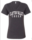 Clayton Valley Cheer Women's Relaxed Jersey Short Sleeve V-Neck T-Shirt - CHOOSE YOUR COLOR