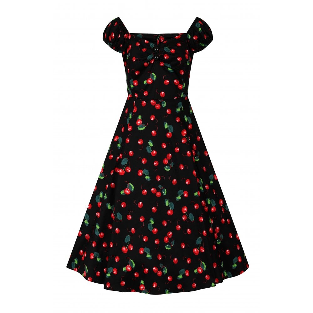 Dolores Cherry Print 50's Dress by Collectif – Grease Vixen
