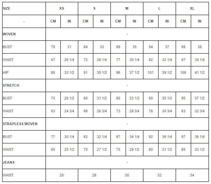 Hell Bunny Dress Size Chart