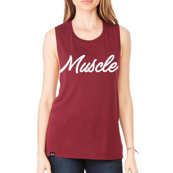 Women's Flowy MUSCLE Tank (Grey) - GO ALL DAY® Athletic Apparel