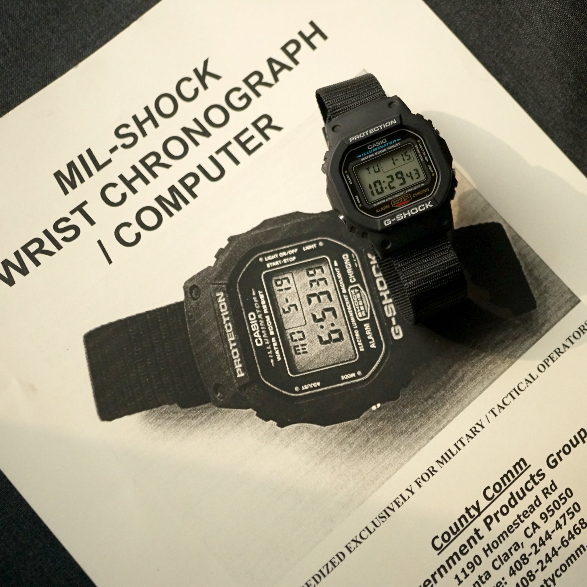 02 U S Military Mil Shock Wrist Chronograph Computer Nostime