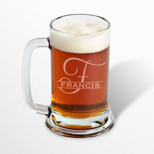 Engraved Beer Can Glass