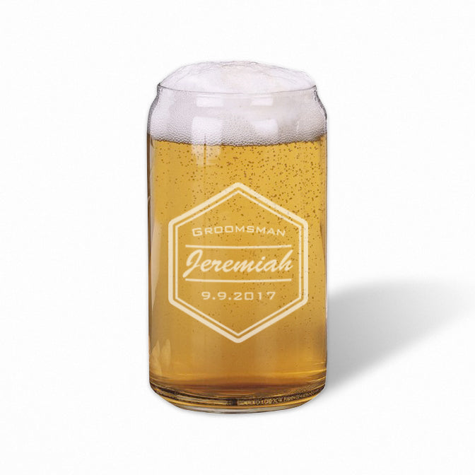 Personalized Beer Can Glass Dad established beer glass/Engraved Beer C