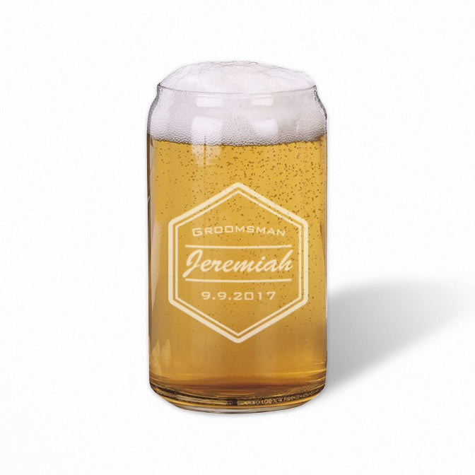 Personalized Beer Can Glass