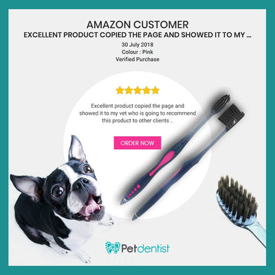 Petdentist® Toothbrushes Premium Medium / Large Breed Bamboo Charcoal Bristles Pet Toothbrush