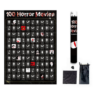 100 Horror Movies Bucket List Scratch Off Poster Creative Gift