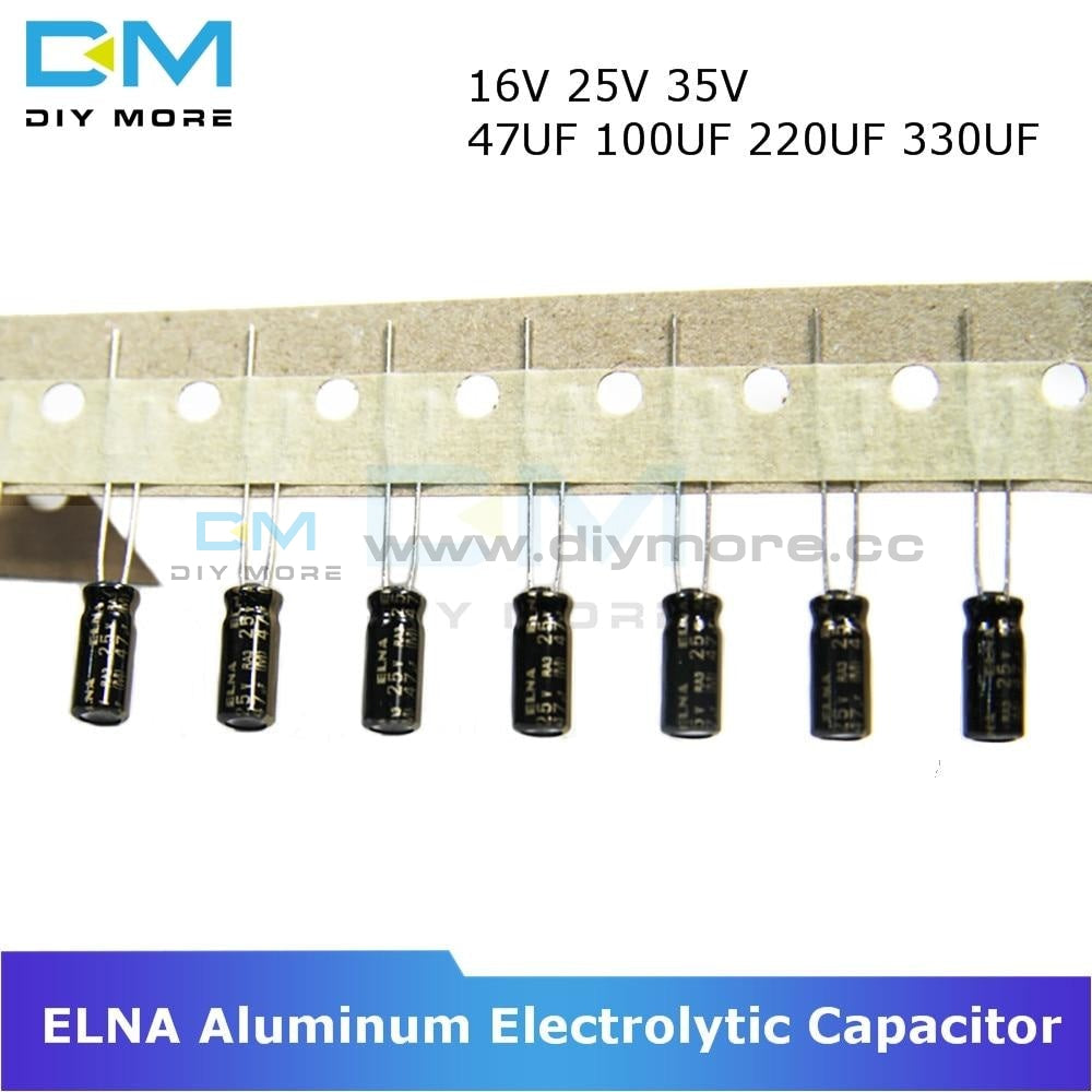 10pcs Elna Capacitance Aluminum Electrolytic Capacitor 16v 25v 35v 47u Diymore