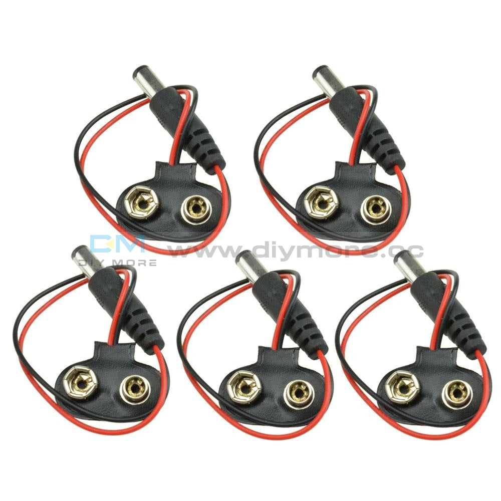 5pcs 9v Dc T Type Battery Power Cable Barrel Jack Connector For Arduin Diymore 3036